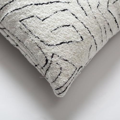 Throw Pillow Covers, Pack of 1 Woven Jacquard Cushion Covers for Sofas, Couches, Bed, Boho Home Decor, Cozy Soft and Comfortable Pillow Cases Bed, Amorf, White 14x28 Inch - color: White, size: 28" x 14" (Pack of 1)