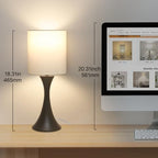 3 Way Touch Control Table Lamp, Modern Bedside Lamp Dimmable Nightstand Lamp with Beige Shade and Dark Brown Base, Small Desk Lamp for Living Room, Dorm, Home Office, 9W LED Bulb Included - color: Brown Base with Beige Shade