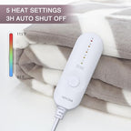 VENTIMI Electric Blanket Heated Throw, 50" x 60" Heated Blanket with 5 Heat Levels & 3 Hours Auto Off, Fast Heating Blankets with ETL & FCC Certification, Beige - color: Beige, size: Throw