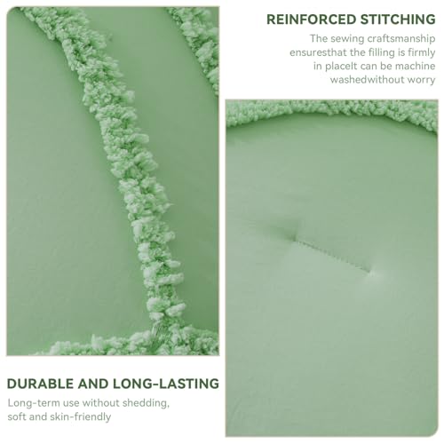ENJOHOS Light Green Full Comforter Set - Full Size Boho Style Comforter, 3 Pieces Rainbow Bedding for All Season, Lightweight Soft Microfiber Comforter with 2 Pillowcase - color: Green Comforter, size: Full