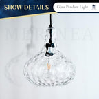 11" Blown Hammered Glass Pendant Light – Matte Black Ceiling Light for Kitchen Island, Dining Room, Hallway – E26 Base Hanging Fixture - color: Black