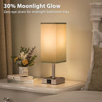 aooshine Dark Grey Touch Lamps Set of 2 - Nightstand Lamp with USB-C + A Charge Ports & AC Outlets, 3-Way Dimmable Bedside Lamp, Small Table Lamp Light for Bedroom (Bulb Included) - color: Grey-Grey