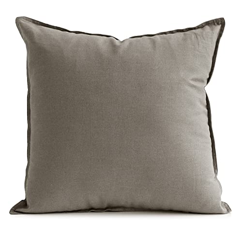 Jeanerlor Solid Cotton Linen Decoration 18"x18" Throw Pillow Cushion Case Special Pillow Cover Delicate Decorative Pillowcase for Couch/Bed/Chair,(45 x 45cm), Gray - color: Grey, size: 18" x 18" (Pack of 1)