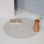 Handmade Natural Fiber Round Collection 2' Round Natural Handmade Boho Charm Farmhouse Jute Area Rug (White) - color: White