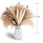Pampas Grass Decor, Dried Flower Bouquet with Bunny Tail Grass, Pampas Grass & Eucalyptus, Boho Centerpieces for Tables & Floors - Dried Floral Arrangement, Fall Grass & Stylish Olive Green Wall Décor