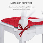 ELFJOY 4 Pack Chair Cushions for Dining Chairs Chair Pads Cushion for Kitchen Office Tufted Square Seat Cushion with Ties (16" Burgundy Velvet) - color: Burgundy Velvet