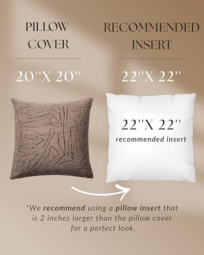 Throw Pillow Covers, Pack of 1 Woven Jacquard Cushion Covers for Sofas, Couches, Bed, Boho Home Decor, Cozy Soft and Comfortable Pillow Cases, Amorf, Brown 20x20 Inch - color: Brown, size: 20" x 20" (Pack of 1)