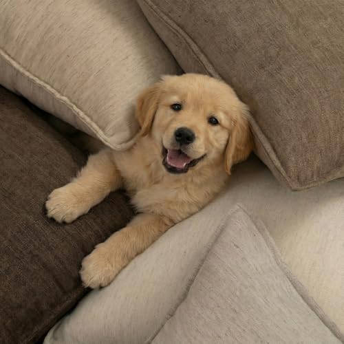 Chenille Linen Throw Pillow Covers 18x18 Set of 2, Thick Textured Boho Pillow Covers, Farmhouse Decorative Pillow Covers, Neutral Vintage Accent Covers for Couch Sofa Bed, Apricot - color: Apricot, size: 18" x 18" (Pack of 2)