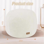 MeMoreCool Stuffed Round Pouf Ottoman Foot Rest, Floor Pouf Foot Stool with Soft Foam Chunk Filling, Small Round Ottoman Footstool Circle Footrest for Living Room, Beige - color: Teddy Beige