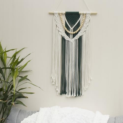 HVEST Macrame Wall Hanging - Handmade Boho Tapestry Wall Art Decor, Bohemian Woven Tapestry Home Decor for Bedroom, Living Room, Nursery, Apartment Aesthetic Wall Decoration