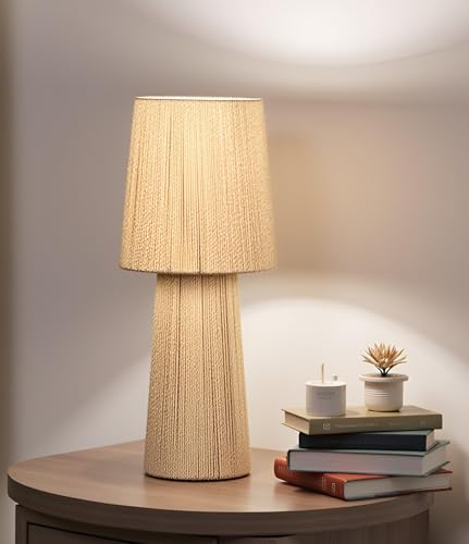 Cruiser’s Caché 16" Contemporary Rope Table Lamp, Natural Color. Complete with Lampshade - style: Contemporary Rope