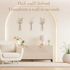 CarryWise 3 Piece Metal Flower Wall Art for Bedroom Living Room, Flower Blue gold - color: Blue Gold & Vase Flower