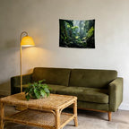 QGHOT Jungle Tapestry Wall Hanging Tropical Rainforest Backdrop Green Palm Leaves Tapestry Extra Large Forest Wall Art for Bedroom Living Room Office Decor, 37x29 inch - size: 28.7"L x 37.4"W