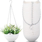 Zopeal 16 Pack Self Watering Hanging Planters 8 Inch Garden Flower Plant Pot Container with Drainer and Chain Round Hanging Pot Plant Basket for Indoor Outdoor Plants (White) - color: White