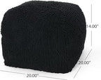 Foamma Pouf Ottoman 20" 20"x14", Charcoal - Square Ottoman Foot Rest for Living Room and Bedroom, Spongy Pouf Footstool with Microfiber Chenille Cover, Foot Rest for Couch with Removable Cover - color: Charcoal