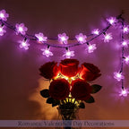 Purple Flower Fairy String Lights on Black Wire, Plug in Connectable 33FT 100 LED Waterproof with 8 Modes for Indoor Outdoor Christmas, Valentine's Day, Wedding Party & Patio Balcony Ambiance - color: Purple Flower-Black Wire