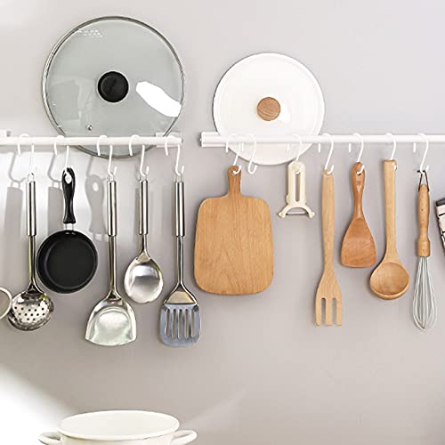 4 Inch Heavy Duty S Hooks - 12 Pack, Large Vinyl Coated, White Rubber Coated Non Slip Metal S Hangers for Hanging Closet, Garden, Plants, Jewelry, Pot, Pan, Cups, Towels - color: White, size: 4 Inch-12 Pack
