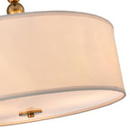 Shrine Lighting Drum Chandeliers, Farmhouse Style, Perfect Drum Pendant Light for Dining Room, D20'' x H8'', Adjustable Chains 59'', E26*3 Sockets, White Linen Fabric Lampshade & Gold Rod - color: Gold Rod&White Shade D20''