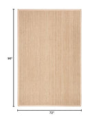 Safavieh Area Rug 6x8 - Natural Fiber Collection - Natural & Beige, Seagrass, Herringbone Pattern with Border (NF115A) - color: Natural/Beige, size: 6' x 8' (Rectangular)