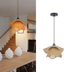 Arturesthome Mini Boho Pendant Light,Woven Twine Chandelier Coastal Hanging Lighting,Adjustable Height Farmhouse Lampshade for Living Room Bedroom Hardwire - size: 11.8"*6.3"