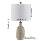 SAFAVIEH Lighting Collection Gunnar Farmhouse Grey Speckled Ceramic 23-inch Bedroom Living Room Home Office Desk Nightstand Table Lamp (LED Bulb Included)