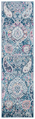 SAFAVIEH Madison Collection Runner Rug - 2'3" x 8', Blue & Grey, Boho Chic Glam Paisley Design, Non-Shedding & Easy Care, Ideal for High Traffic Areas in Living Room, Bedroom (MAD600M) - color: Blue/Grey, size: 2'3" x 8' (Runner)