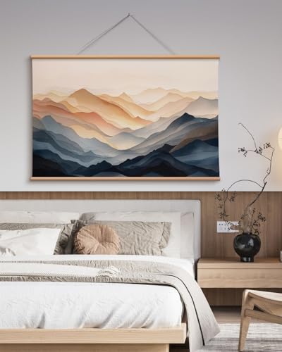 VIYYIEA Extra Large Canvas Wall Art, 36x54 Inch Abstract Mountain Landscape, Modern Neutral Nature Wall Decor for Living Room or Bedroom, Above Sofa - color: Mountain Texture Art