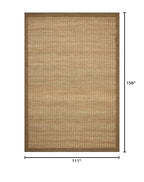 Loloi Amber Lewis Lilah Collection LIH-01 Natural/Bark 9'-3" x 13' Area Rug Jute, Wool, Cotton, Neutral, Living, Bedroom, Dining, Rug - color: Natural / Bark, size: 9'3" x 13' (Rectangular)
