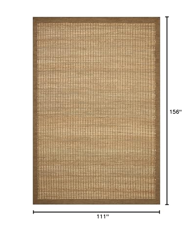 Loloi Amber Lewis Lilah Collection LIH-01 Natural/Bark 9'-3" x 13' Area Rug Jute, Wool, Cotton, Neutral, Living, Bedroom, Dining, Rug - color: Natural / Bark, size: 9'3" x 13' (Rectangular)
