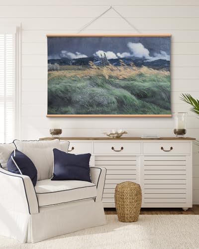 VIYYIEA Extra Large Canvas Wall Art, 36x54 Inch Impressionist Landscape Painting, Moody Windy Field Nature Wall Decor for Living Room or Bedroom, Above Sofa - color: Wind in the Grass