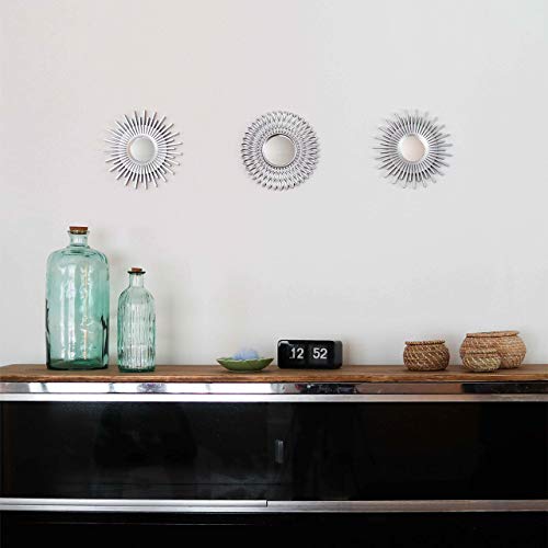 BONNYCO Wall Mirrors Pack of 3 Round Silver Mirrors for Home Decor, Bedroom and Room. Espejos Decorativos de Pared Sala Dormitorio, Circle Wall Decor Minimalist Vintage, Chic. Gifts for Women Mums - color: Silver