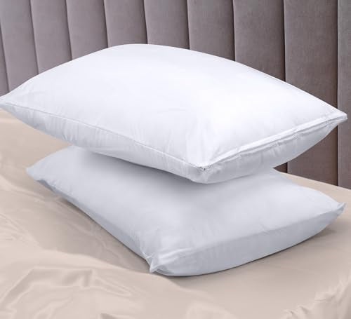 Utopia Bedding Premium 100% Waterproof Pillow Protectors with Zipper Queen Size (Set of 40), Bed Bug and Dust Mite Proof Zippered Pillow Covers, Pillow Encasement Cases, White - size: Queen (Pack of 40)