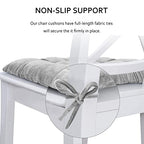 ELFJOY 4 Pack Chair Cushions for Dining Chairs Chair Pads Cushion for Kitchen Office Tufted Square Seat Cushion with Ties (16" Grey Velvet) - color: Grey