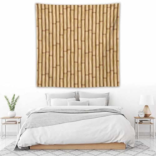 HZOHNAGO Bamboo Tapestry Retro Brown Bamboo Pattern Printed Wall Tapestry Painting Wall Hanging for Bedroom Living Room Dorm 60" W x 60" H - color: Bamboo-2, size: 60"L x 60"W