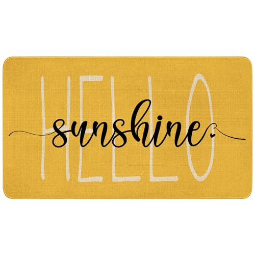 Spring Summer Door Mat,Yellow Hello Sunshine Indoor Outdoor Non-Slip Doormat,Entryway Front Porch Farmhouse Spring Welcome Door Mat for Entrance Decor,30" x 17" - color: 2026 Spring Summer 6