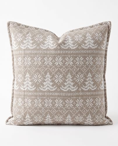 SanVia Cotton Throw Pillow Covers 20x20 – Handwoven Jacquard Texture, Fade-Resistant, No Pilling – Hidden Zipper, Decorative Cushion Cover for Sofa, Couch, Bed – Insert Not Included (Boho, Green) - color: Olive Green, size: 20" x 20"