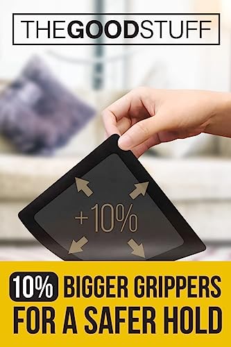 Anti Slip Rug Corner Grips - Four Pack - Quickly and Easily Secure Rugs and Runners to Laminate and Wooden Floors - by The Good Stuff - size: 2" x 3" (Square)