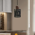 Oedema Rattan Lamp Shade Black Lamp Shade Woven Lampshade 5.9" Height, 4.52" Width, Cylinder Decor Lampshade