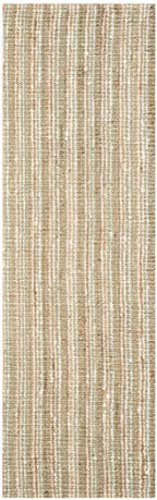 SAFAVIEH Natural Fiber Collection Runner Rug - 2'6" x 10', Sage & Natural Brown, Handmade Jute, Farmhouse Style, Chunky Textured Thick Pile (NF447S) - color: Sage/Natural, size: 2'6" x 10' (Runner)