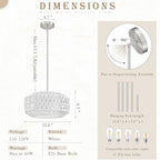 12.6 inch White Rattan Light Fixture Woven Pendant Lights Rustic Light Fixtures Fabric Shade Boho Chandelier for Dinning Room Kitchen (Bulb Incl.) - color: 12.6"-White-Prism
