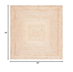 SAFAVIEH Area Rug 4' Square - Cape Cod Collection- Natural Brown, Handmade Braided Flat Weave Jute (CAP252A) - size: 4' x 4' (Square)