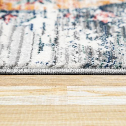 Paco Home Vintage Rug Oriental Design with Modern Ornaments in Faded Grey, Size: 2'8" x 4'11" - color: Grey, size: 2'8" x 4'11" (Rectangular)