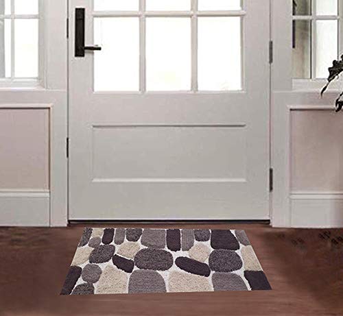 Ramanta Home Pebble Stone 100% Cotton Bath Runner - Beige Brown, Super Soft Anti Skid Absorbent Bath Rug for Bathroom, Kitchen, Bedroom, Machine Washable Luxury Runners - 24x60 Inch - color: Aqua/Turquoise, size: 2' x 5' (Runner)