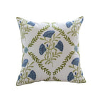 YIcabinet Pillow Covers Set of 2, Embroidered Blue Flower Pattern Throw Pillow Cover,Square Cotton Cushion,Pillow Case for Sofa Bedroom Couch,18"x18" - color: White26