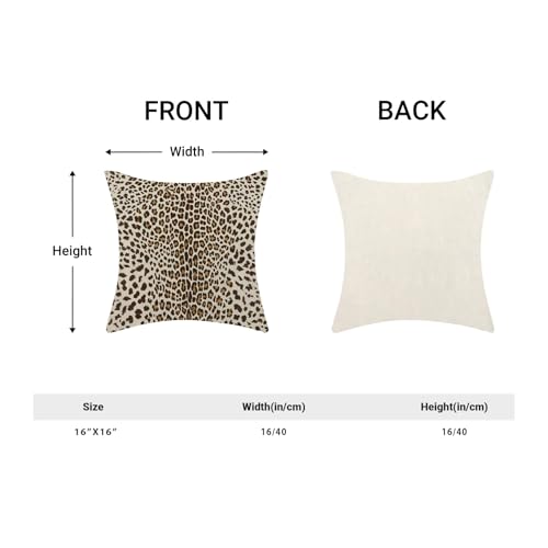 Leopard Print Pillow Covers 16x16 Inches Pack of 2,Brown Cheetah Animal Print Throw Pillow Covers Modern Leopard Decorative Pillowcase Farmhouse Linen Cushion Cover for Home Couch Outdoor Decor - color: Boho-tropical Leaves-1, size: 16" x 16" (Pack of 2)