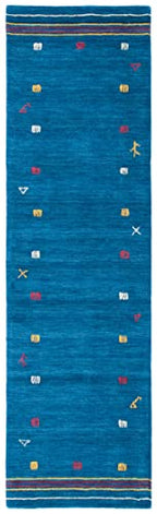 SAFAVIEH Himalaya Collection Runner Rug - 2'3" x 6', Blue, Handmade Boho Tribal Wool, Ideal for High Traffic Areas in Living Room, Bedroom (HIM563M) - color: Blue, size: 2'3" x 6' (Runner)