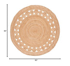 SAFAVIEH Area Rug 5' Round - Natural Fiber Collection - Natural Brown, Handmade Jute, Boho Farmhouse Braided Design (NF364A) - color: Natural, size: 5' (Round)
