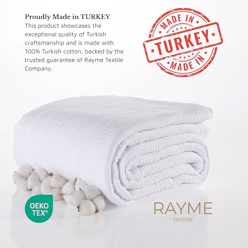 Muslin Blanket - Pure 100% Turkish Cotton Airy Soft Light Versatile Gauze Throw Blanket for Bed, Couch, Sofa (White, Twin XL Size (71" x 95" inch)) - color: White, size: Twin XL Size ( 71" x 95" inch )