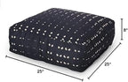 Foamma Pouf Ottoman Dark Blue, 25"x25"x8" - Square Ottoman Foot Rest for Living Room and Bedroom, Pouf Footstool, Foot Rest for Couch, Boho Furniture for Home