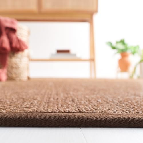SAFAVIEH Area Rug 2x3 - Natural Fiber Collection - Chocolate, Sisal, Woven Design with Border (NF525D) - color: Chocolate, size: 2' x 3' (Rectangular)